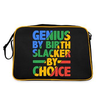 Genius By Birth Slacker By Choice 17 - Retro Bag - black/gold - Back