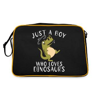 Dinosaur Gift Dino Lover Gift - Retro Bag - black/gold - Back