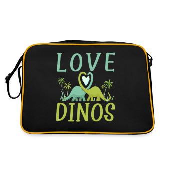Dinosaur Gift Dino Lover Gift - Retro Bag - black/gold - Back