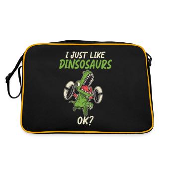 Dinosaur Gift Dino Lover Gift - Retro Bag - black/gold - Back