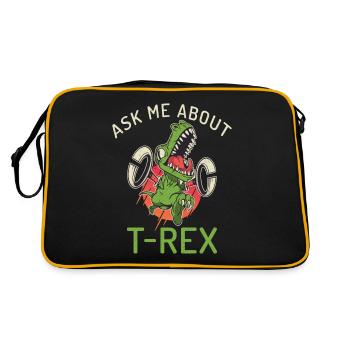 Dinosaur Gift Dino Lover Gift - Retro Bag - black/gold - Back