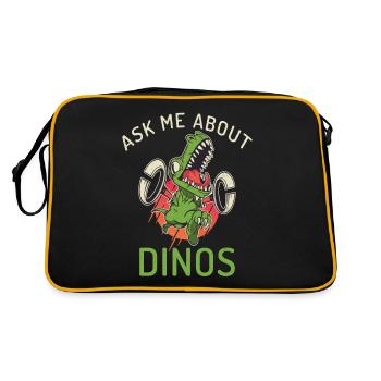 Dinosaur Gift Dino Lover Gift - Retro Bag - black/gold - Back