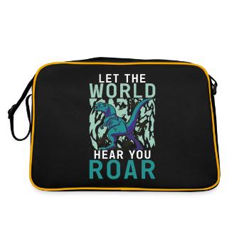 Dinosaur Gift Dino Lover Gift - Retro Bag - black/gold - Back