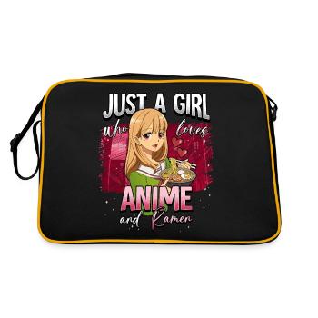 Anime Otaku Weeb - Retro Tasche - Schwarz/Gold - Hinten