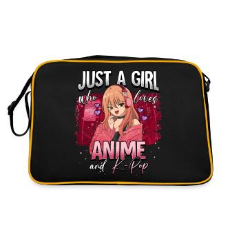 Anime Otaku Weeb - Retro Tasche - Schwarz/Gold - Hinten