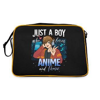 Anime Otaku Weeb - Retro Tasche - Schwarz/Gold - Hinten