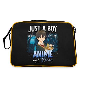 Anime Otaku Weeb - Retro Tasche - Schwarz/Gold - Hinten