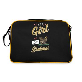 Brahma Chicken I Chicken Poultry Motif for - Retro Bag - black/gold - Back