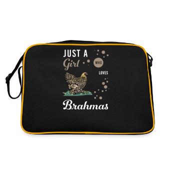 Brahma Chicken I Chicken Poultry Motif for - Retro Bag - black/gold - Back