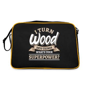 Upcycling Carpenter Woodworking - Retro Bag - black/gold - Back