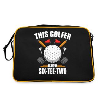 Chemises de golf d’anniversaire pour hommes 62e ans de golf - Sac Retro - noir/or - Dos