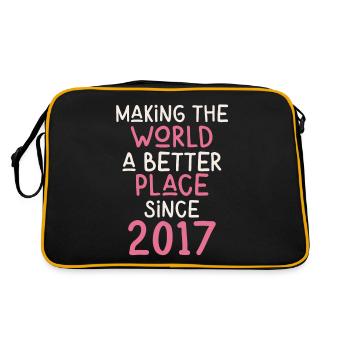 Rendre le monde meilleur depuis 2017 - Sac Retro - noir/or - Dos