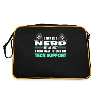 I May Be a Nerd But at Least I Need No Tech - Retro Tasche - Schwarz/Gold - Hinten
