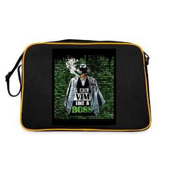 I Exit VIM like a Boss for Linux Linux Lover and - Retro Tasche - Schwarz/Gold - Hinten