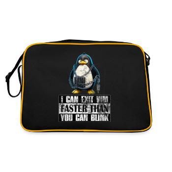 I Can Exit VIM Faster Than You Can Blink Linux - Retro Tasche - Schwarz/Gold - Hinten
