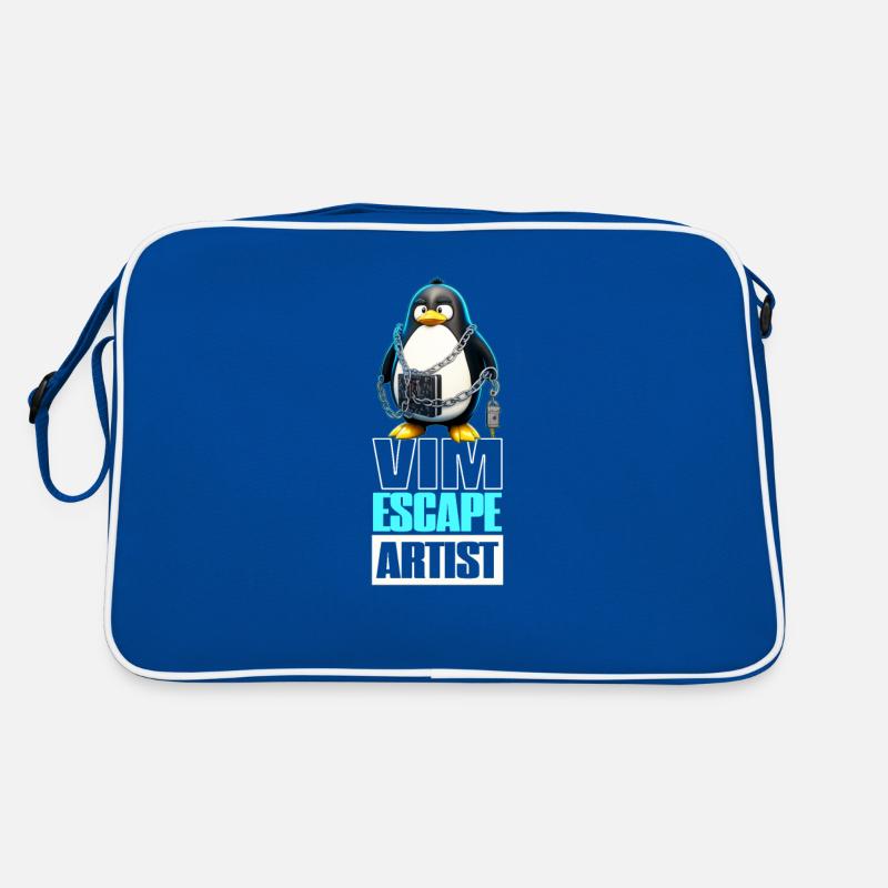 Linux Humor VIM Escape Artist Tux the Penguin Retro Tasche