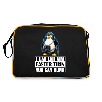 I Can Exit VIM Faster Than You Can Blink Linux Fun - Retro Tasche - Schwarz/Gold - Hinten