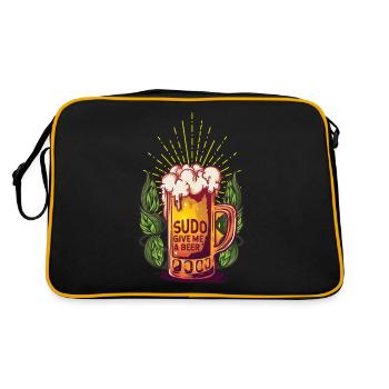Sudo Give Me Beer the Dream Command of Linux - Retro Tasche - Schwarz/Gold - Hinten