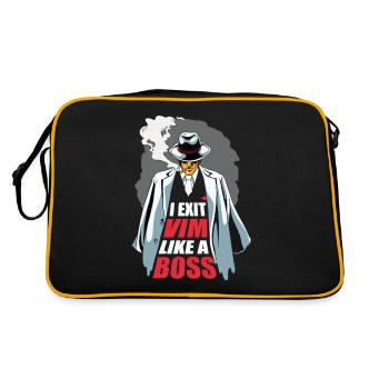 I Exit VIM Like a Boss for Linux Coder and Hacker - Retro Tasche - Schwarz/Gold - Hinten