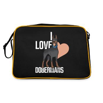 J’aime les dobermans doberman chiens doberman - Sac Retro - noir/or - Dos