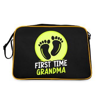 The first time grandma grandparents first time sweet - Retro Bag - black/gold - Back