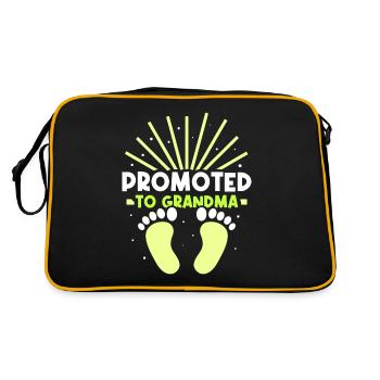 Grandmother promotes grandparents sweet for the first time - Retro Bag - black/gold - Back