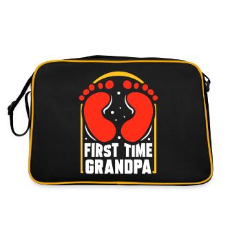 The first time grandpa first time grandparents sweet - Retro Bag - black/gold - Back
