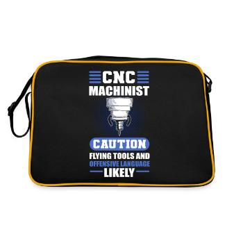 CNC Machinist Caution Flying Tools CNC Operator - Retro Bag - black/gold - Back