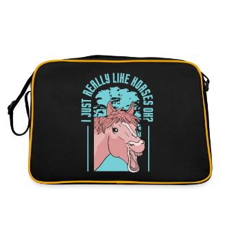 J’aime beaucoup les chevaux qui montent à cheval - Sac Retro - noir/or - Dos