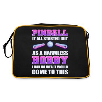 Pinball Started As A Harmless Hobby Pinball - Retro Tasche - Schwarz/Gold - Hinten