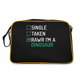 Dinosaur Gift Dino Lover Gift - Retro Bag - black/gold - Back