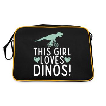 Dinosaur Gift Dino Lover Gift - Retro Bag - black/gold - Back