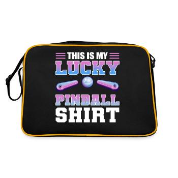 This Is My Lucky Pinball Shirt Flipper Arcade - Retro Tasche - Schwarz/Gold - Hinten