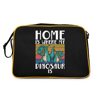 Dinosaur Gift Dino Lover Gift - Retro Bag - black/gold - Back