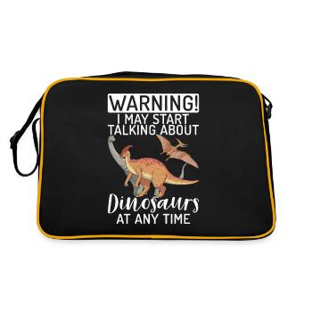 Dinosaur Gift Dino Lover Gift - Retro Bag - black/gold - Back