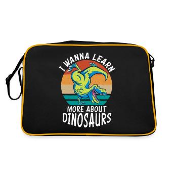 Dinosaur Gift Dino Lover Gift - Retro Bag - black/gold - Back