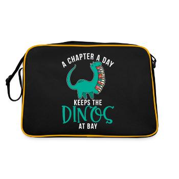 Dinosaur Gift Dino Lover Gift - Retro Bag - black/gold - Back
