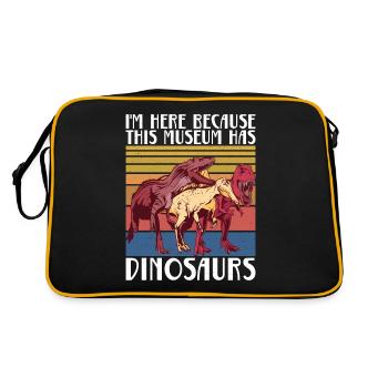 Dinosaur Gift Dino Lover Gift - Retro Bag - black/gold - Back