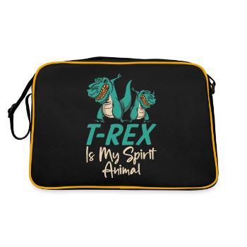 Dinosaur Gift Dino Lover Gift - Retro Bag - black/gold - Back