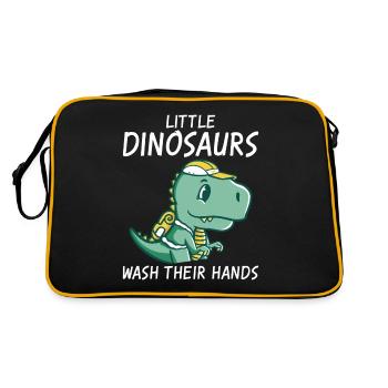 Dinosaur Gift Dino Lover Gift - Retro Bag - black/gold - Back