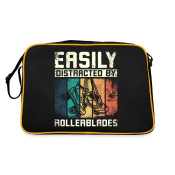 Easily distracted by rollerblades - Retro Bag - black/gold - Back