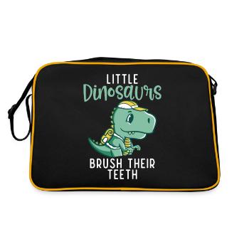 Dinosaur Gift Dino Lover Gift - Retro Bag - black/gold - Back