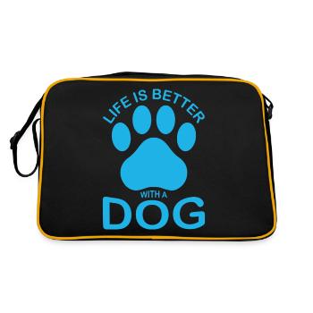 La vie est meilleure avec un chien - bleu - Sac Retro - noir/or - Dos