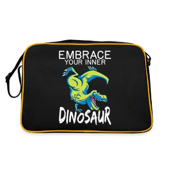 Dinosaur Gift Dino Lover Gift - Retro Bag - black/gold - Back