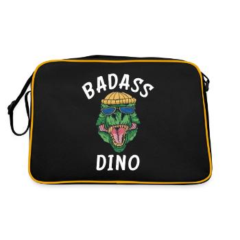 Dinosaur Gift Dino Lover Gift - Retro Bag - black/gold - Back