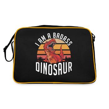 Dinosaur Gift Dino Lover Gift - Retro Bag - black/gold - Back