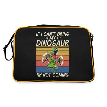 Dinosaur Gift Dino Lover Gift - Retro Bag - black/gold - Back