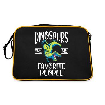 Dinosaur Gift Dino Lover Gift - Retro Bag - black/gold - Back