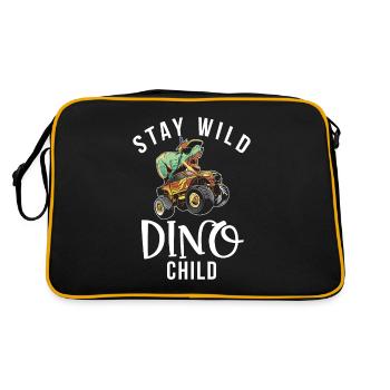 Dinosaur Gift Dino Lover Gift - Retro Bag - black/gold - Back