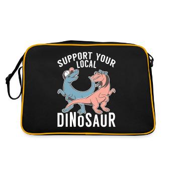 Dinosaur Gift Dino Lover Gift - Retro Bag - black/gold - Back